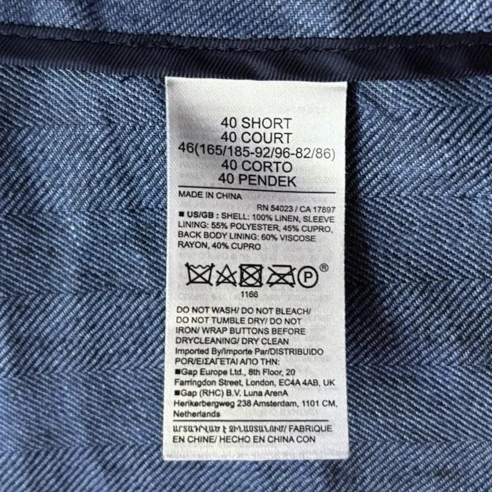 Banana Republic Navy Blue Linen-Blend Sport Coat